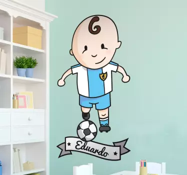 Vinilo personalizable tenviniño futbolista - TenVinilo