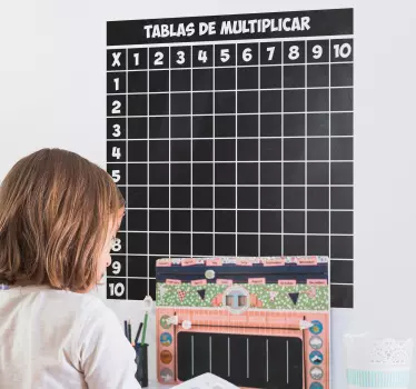Vinilo pizarra tiza tablas multiplicar - TenVinilo