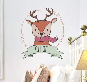 Vinilo reno navideño personalizable - TenVinilo