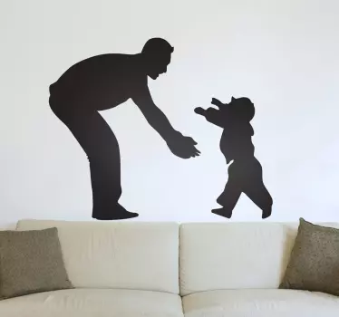 Vinilo bebé silueta padre e hijo - TenVinilo