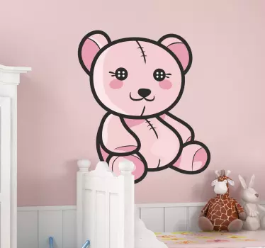 Vinilos ositos para niñas color rosa - TenVinilo