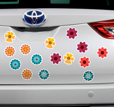 Vinilos para coches de flores coloridas - TenVinilo