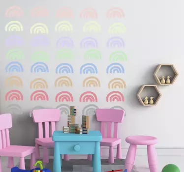 Vinilos para niños arcoíris tonos pastel - TenVinilo