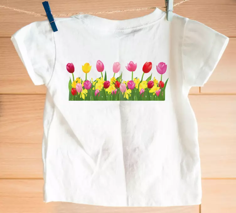 Camisa cuadrada de flores de dibujos animados - TenVinilo