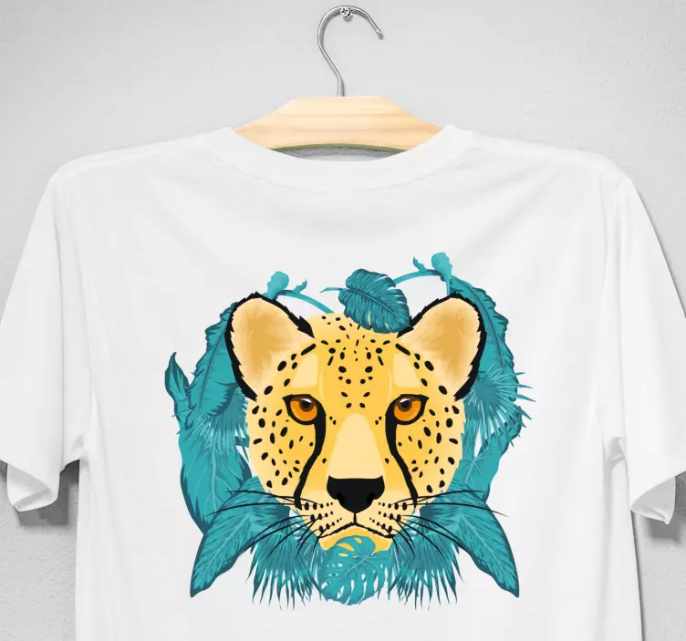 Camiseta cara de leopardo en la jungla - TenVinilo