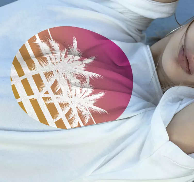 Camiseta círculo de palmera - TenVinilo