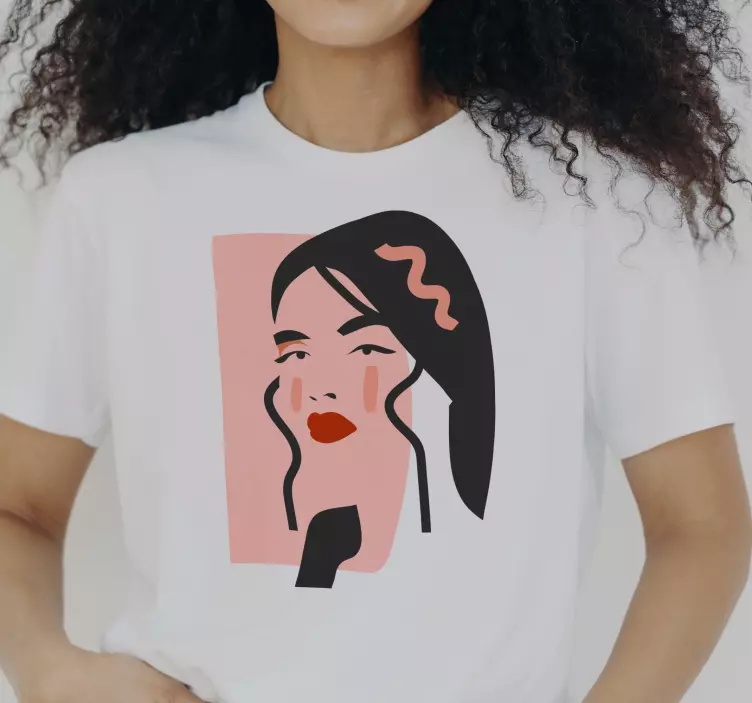 Camiseta personalizada cara de mujer pintada - TenVinilo