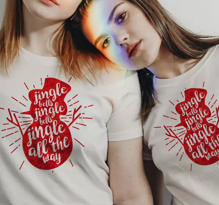 Camiseta navideña muñecos de nieve tintineo - TenVinilo