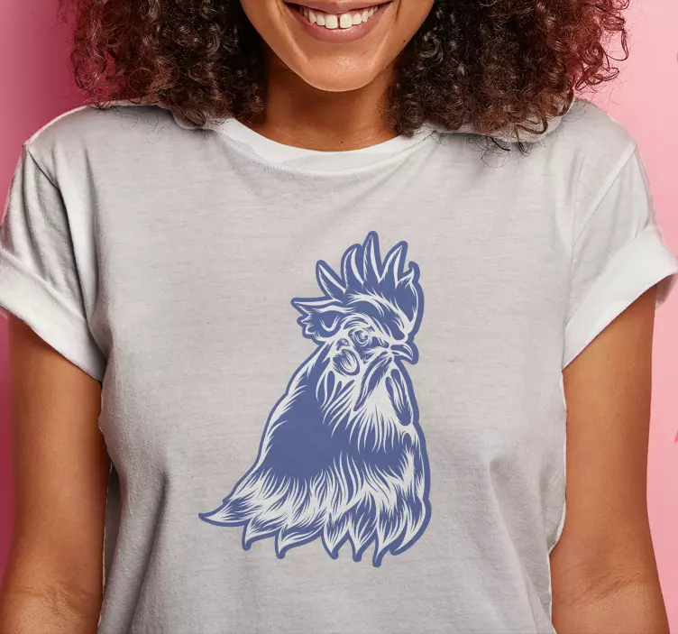 Camiseta estampado de gallo elegante - TenVinilo