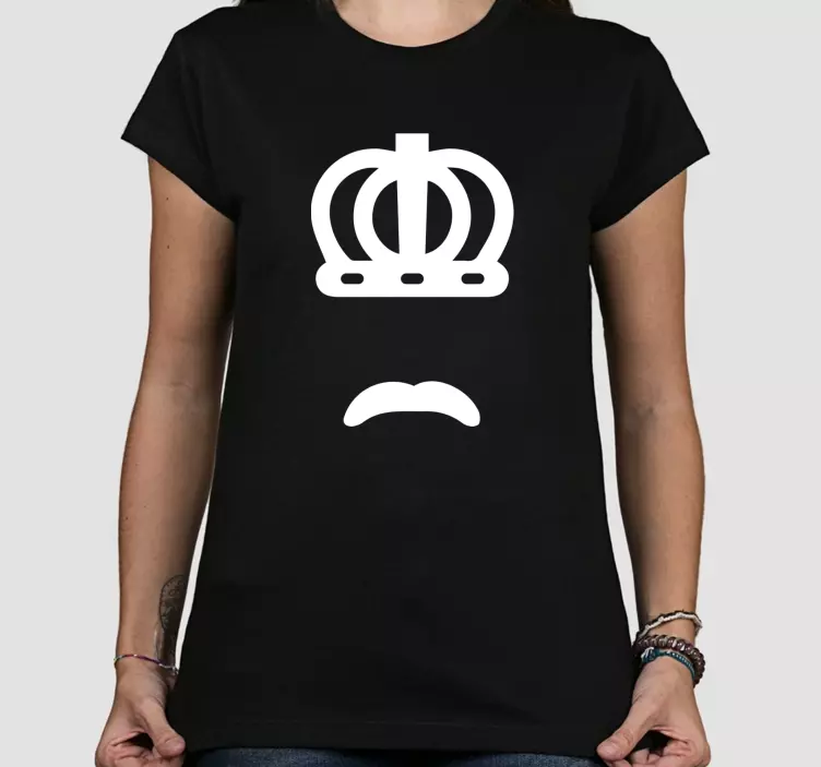 Camiseta gráfico de corona y bigote - TenVinilo