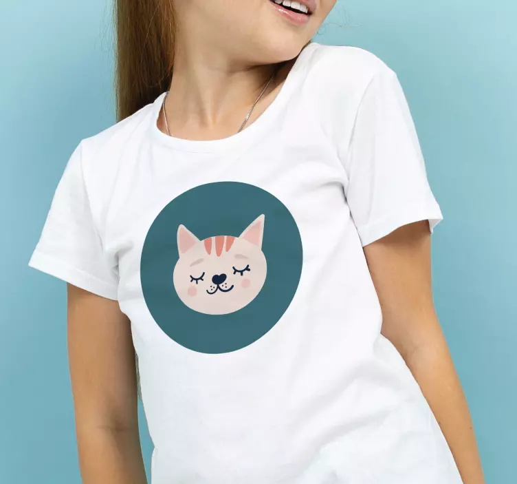 Camiseta infantil cabeza gato nórdico - TenVinilo