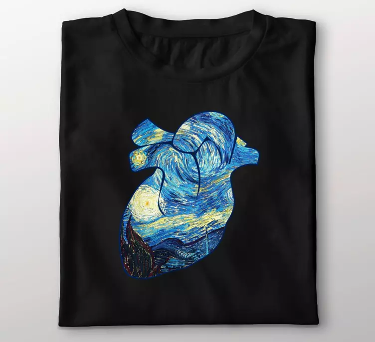 Camiseta inspirada en la noche estrellada de vincent van gogh - TenVinilo