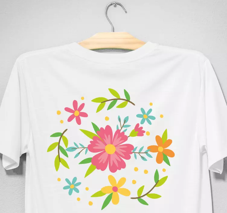 Camiseta madre e hija Marco floral de primavera - TenVinilo