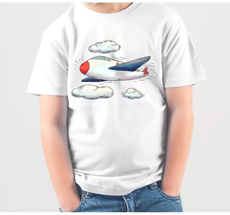 Camiseta infantil Avión de nariz roja - TenVinilo