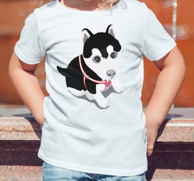 Camiseta infantil Camiseta con husky cachorro - TenVinilo