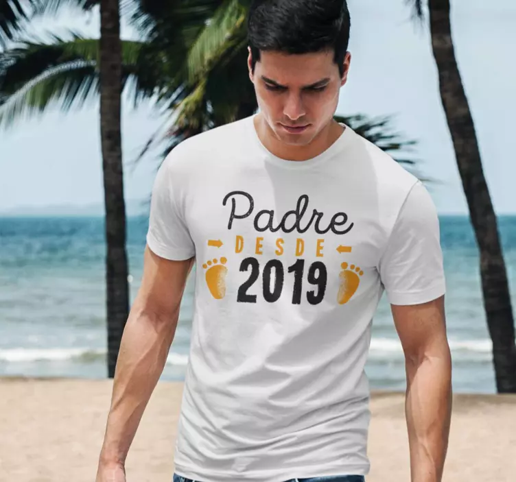 Camiseta padre desde con año personalizable - TenVinilo