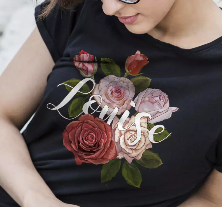 Camiseta vintage con rosas personalizada - TenVinilo