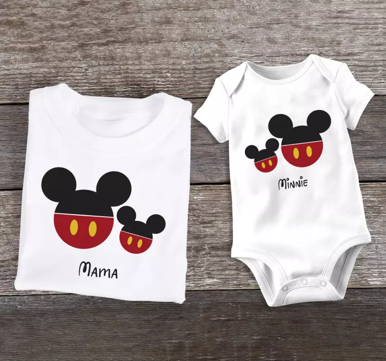 Camisetas madre e hija mamá minnie a juego personalizada - TenVinilo