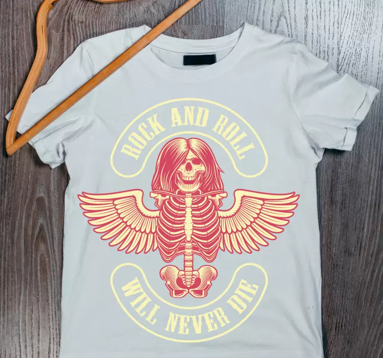 Rock will never die skeleton camiseta personalizada - TenVinilo