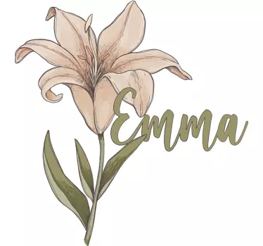 Camiseta de flor hermosa con nombre - TenVinilo