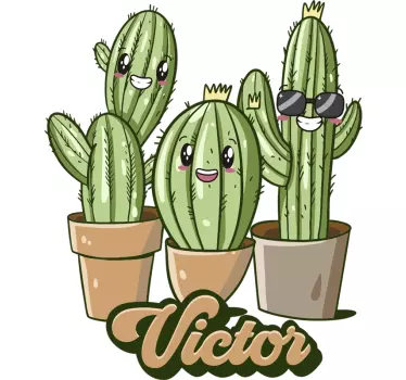 Camiseta personalizada de cactus con nombre - TenVinilo