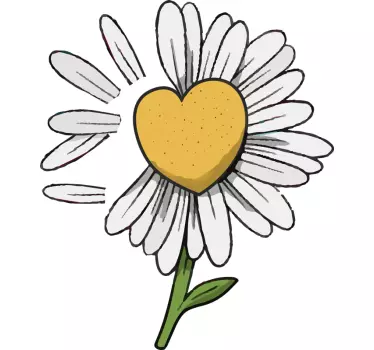 Camiseta para niños corazón flor margarita - TenVinilo