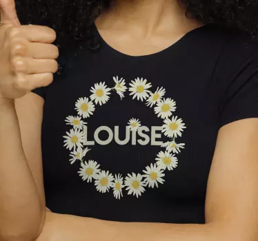 Camiseta de flores margaritas con nombre  - TenVinilo