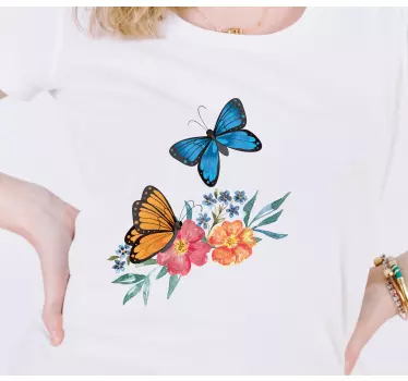 Camiseta niños mariposas coloridas floral - TenVinilo