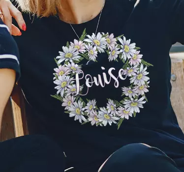 Camiseta personalizable corona floral louise - TenVinilo