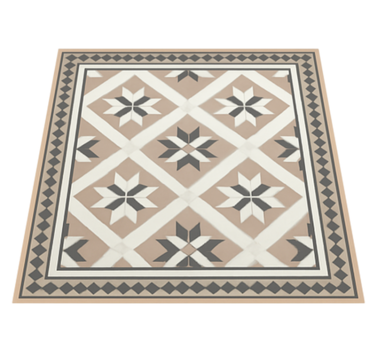 Alfombra vinílica hidráulica estilo marroquí beige - TenVinilo