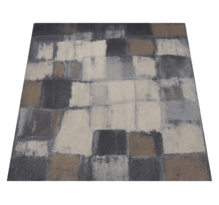 Alfombra vinílica cuadrada diseño de patchwork gris - TenVinilo