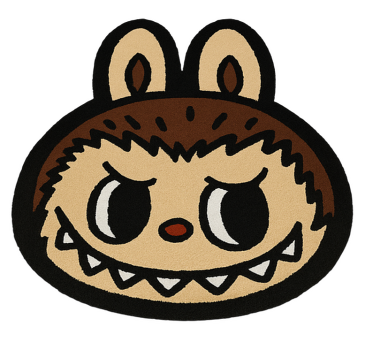 Alfombra vinílica infantil labubu marrón clásico - TenVinilo