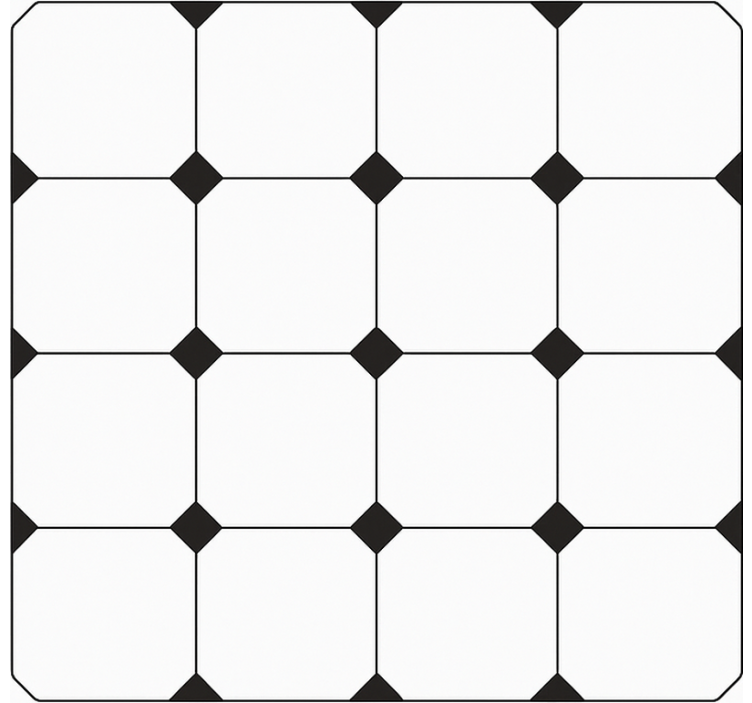 Alfombra vinílica cocina estampado de diamantes a cuadros - TenVinilo