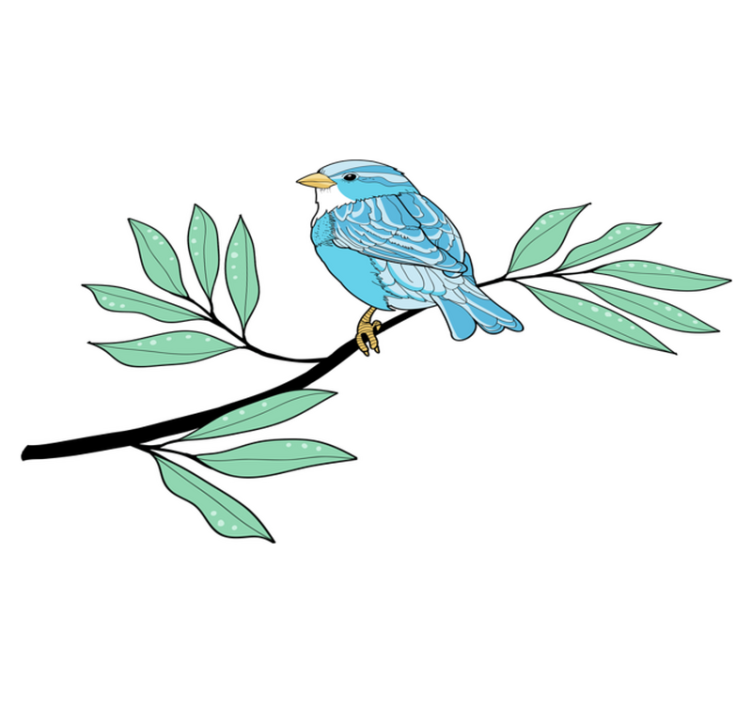 Aflombra vinílica animales ave azul con plumas - TenVinilo