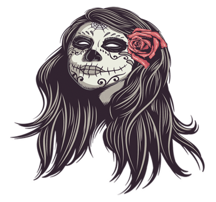 Alfombra vinílica halloween niña de día de muertos - TenVinilo