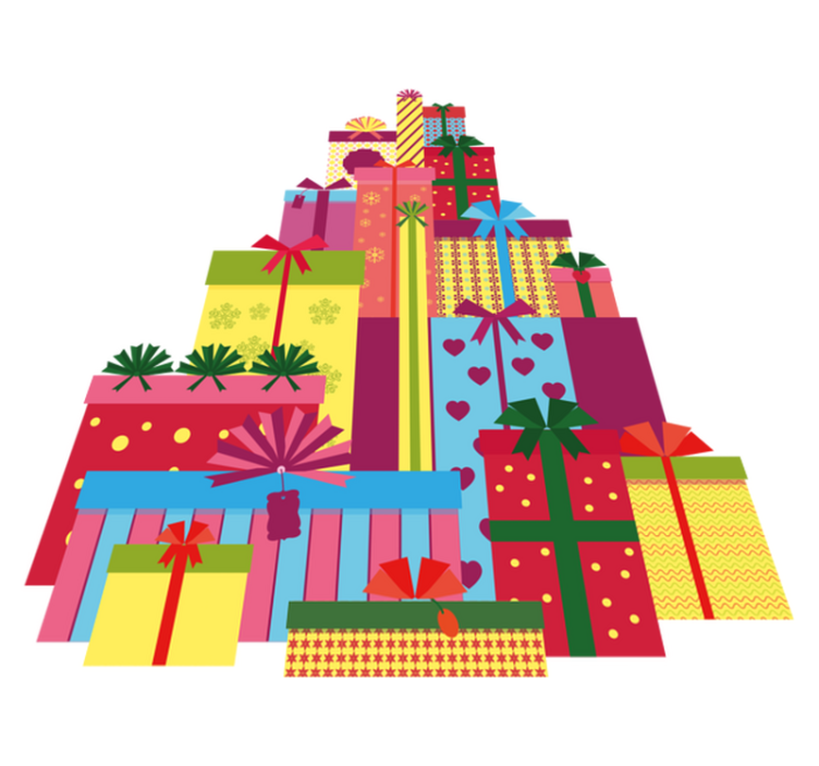 Alfombra vinílica navidad gran montón de regalos - TenVinilo