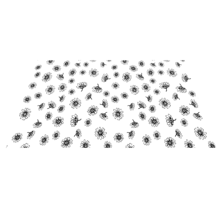 Alfombra vinílica flores margaritas contorno - TenVinilo