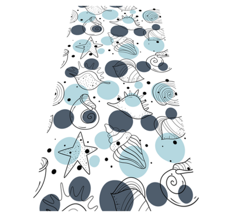 Alfombra vinílica flores patrones de conchas elegantes - TenVinilo