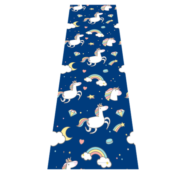 Alfombra vinílica estrellas unicornio y arcoíris - TenVinilo