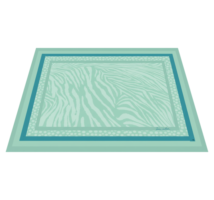 Alfombra vinílica salón rayas zebra menta - TenVinilo