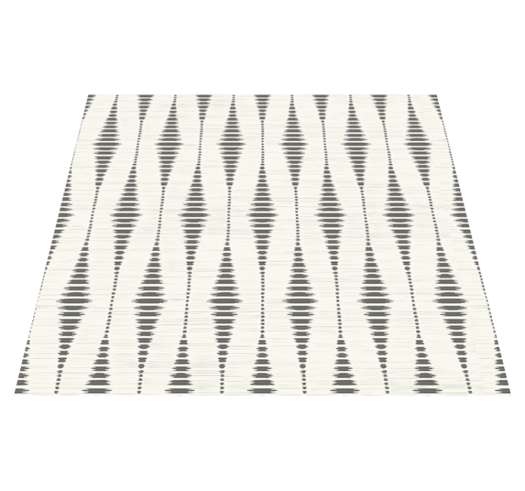 Alfombra vinílica geométrica rabaul ikat gris y beige - TenVinilo