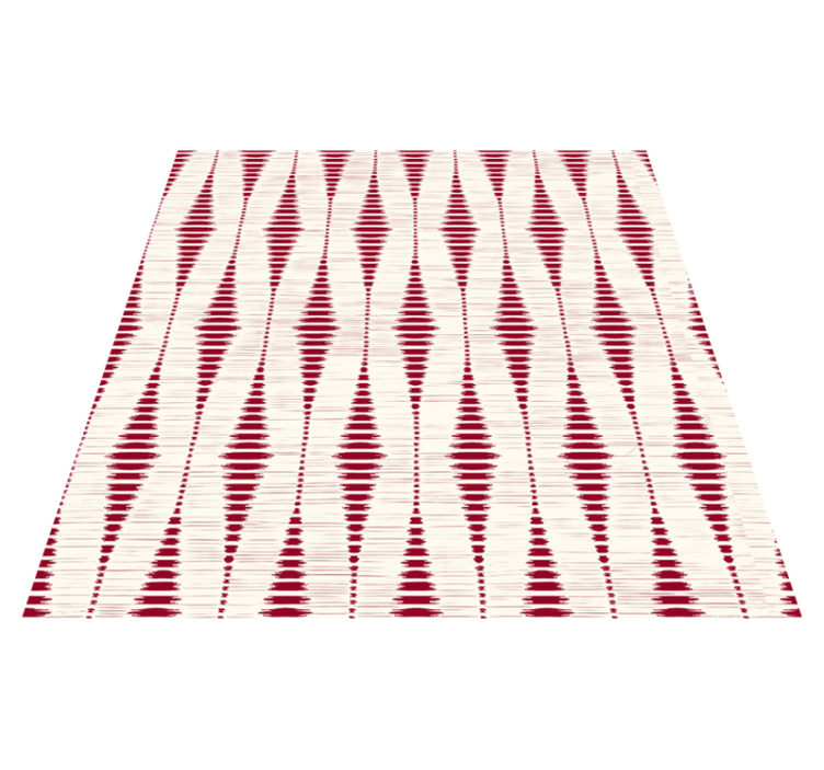 Alfombra vinílica geométrica ikat rojo rabaul - TenVinilo