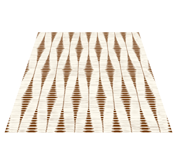 Alfombra vinílica geométrica marrón chocolate ikat - TenVinilo