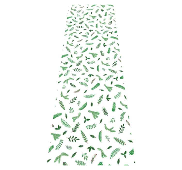 Alfombra vinílica navidad decoración hojas navideñas - TenVinilo