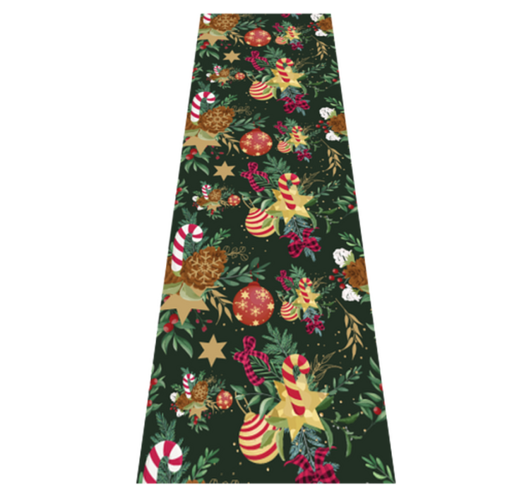 Alfombra vinílica navidad decoraciones de ramas - TenVinilo