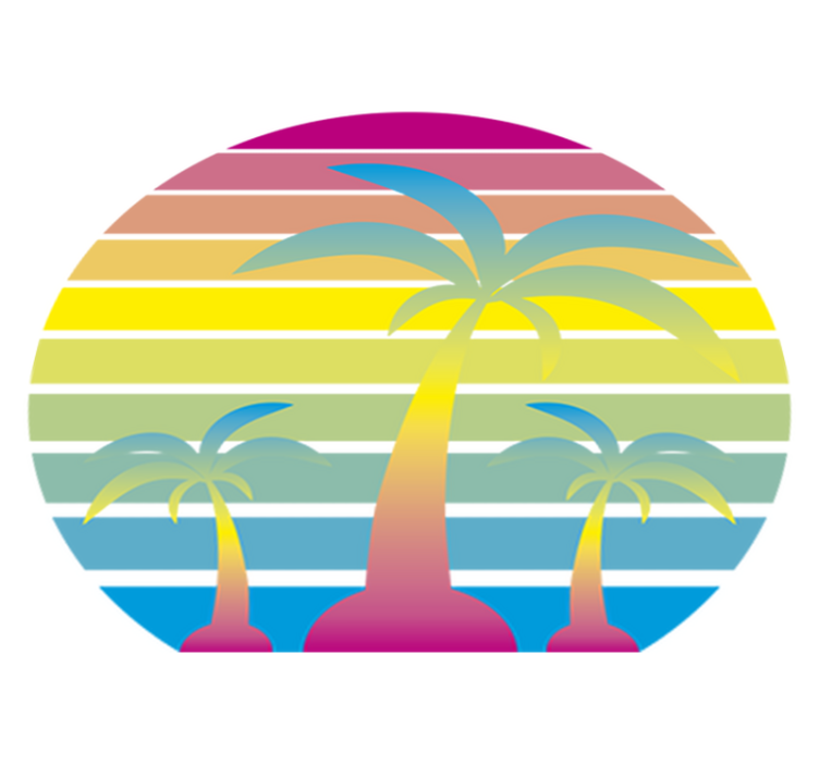 Alfombra vinílica naturaleza atardecer vintage 80's - TenVinilo