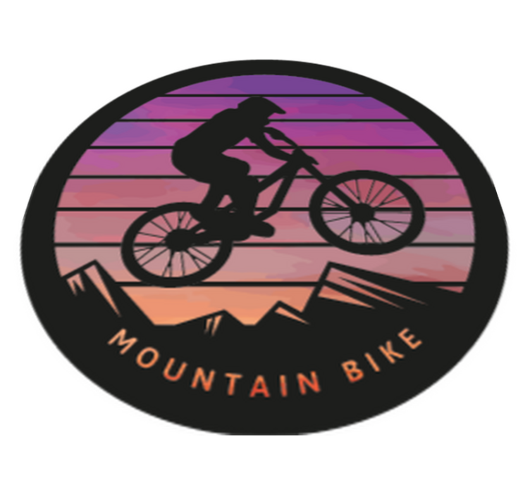 Alfombra vinílica naturaleza montañas ciclista de montaña - TenVinilo