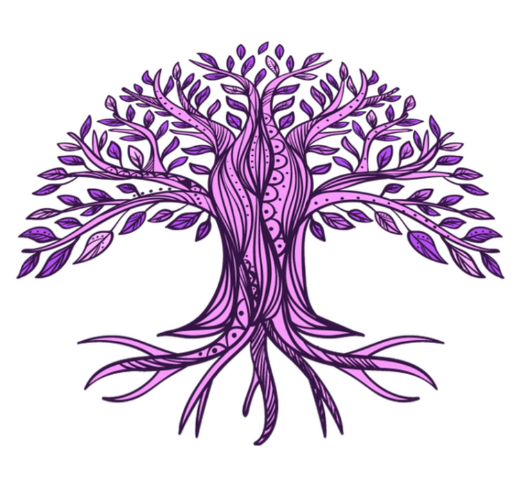 Alfombra vinílica naturaleza diseño Árbol de la vida púrpura - TenVinilo