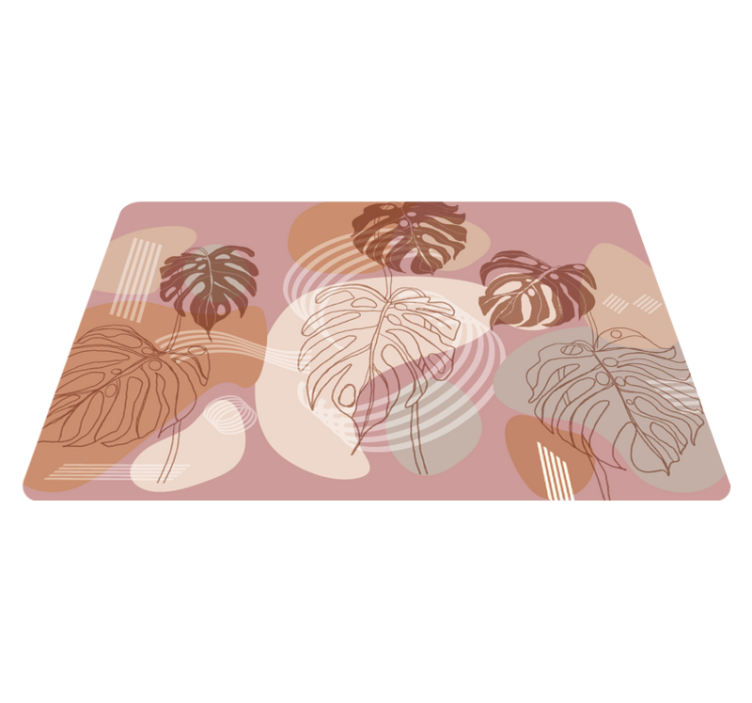 Alfombra vinílica naturaleza dibujo continuo de hojas - TenVinilo