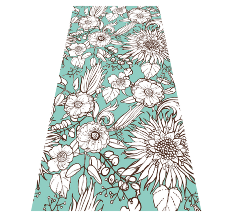 Alfombra vinílica naturaleza patrón floral screen - TenVinilo